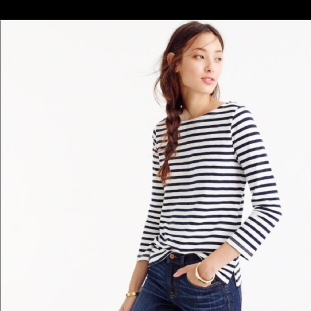 J Crew long sleeved striped tee